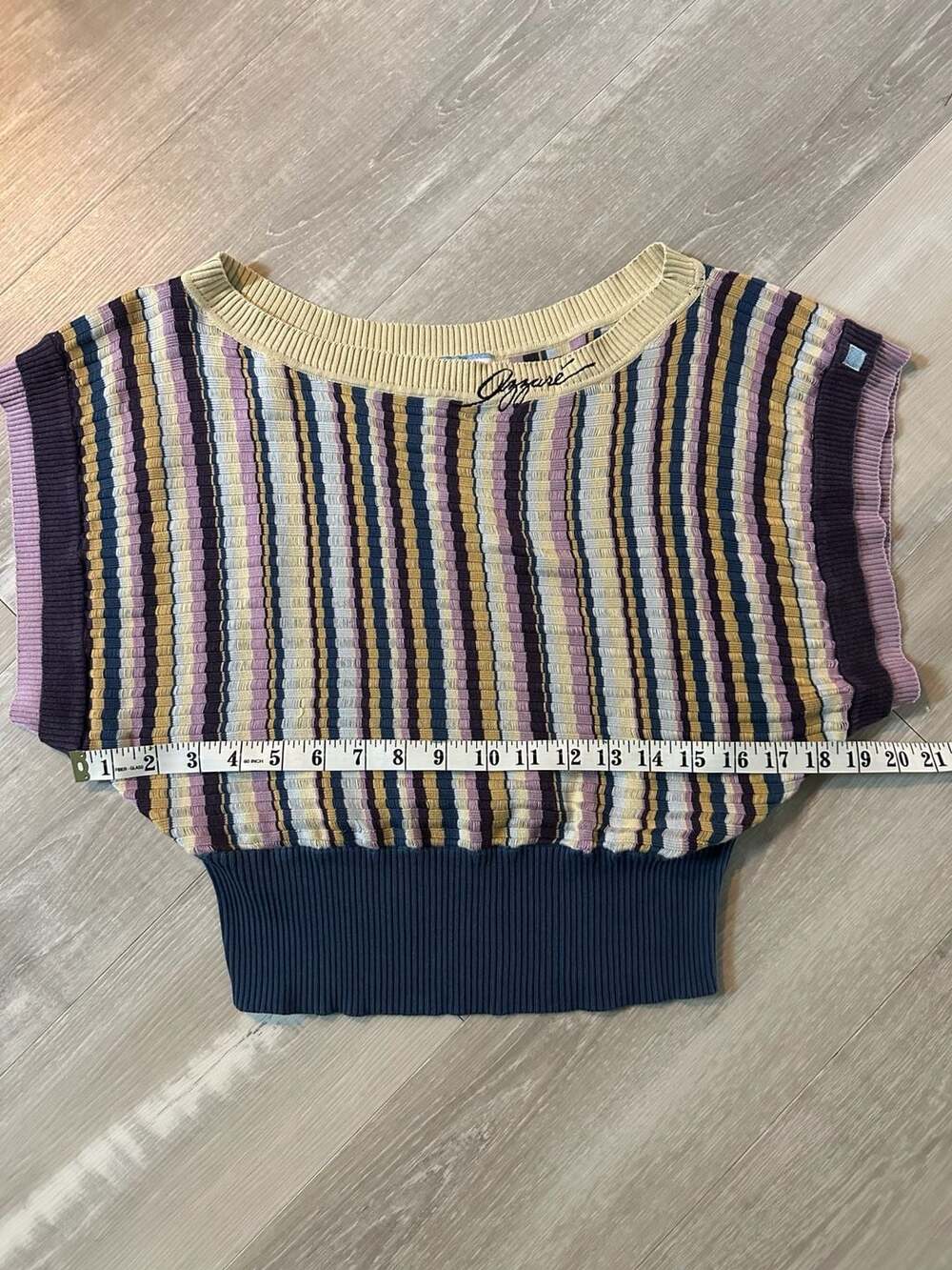 Azzure Women's Striped Silk-Blend Knit Short Sleeve Top